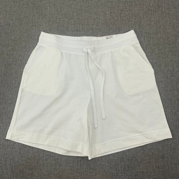 NEW! Karen Scott Sport Shorts Petites PS Bright White Drawstring Pockets Cotton - Picture 2 of 11